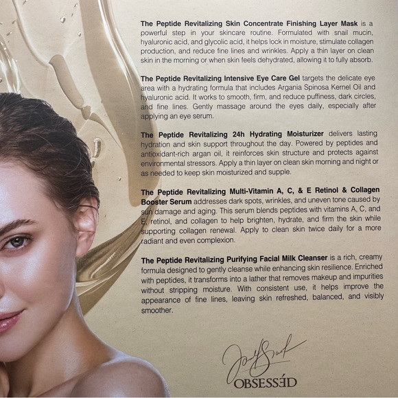 Peptide Revitalizing Set, Mask, Eye Gel, Collagen Serum, Moisturizer, Cleaner - Picture 4 of 5